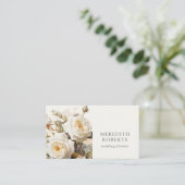 Elegante  Rozen Antiek Wit Visitekaartje (Staand voorkant)