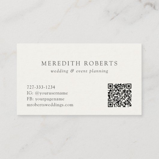 Elegante  Rozen Antiek Wit Visitekaartje (Achterkant)