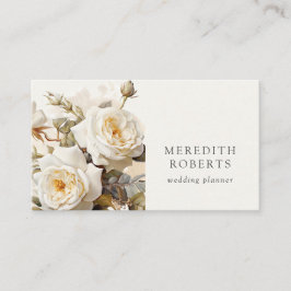 Elegante  Rozen Antiek Wit Visitekaartje