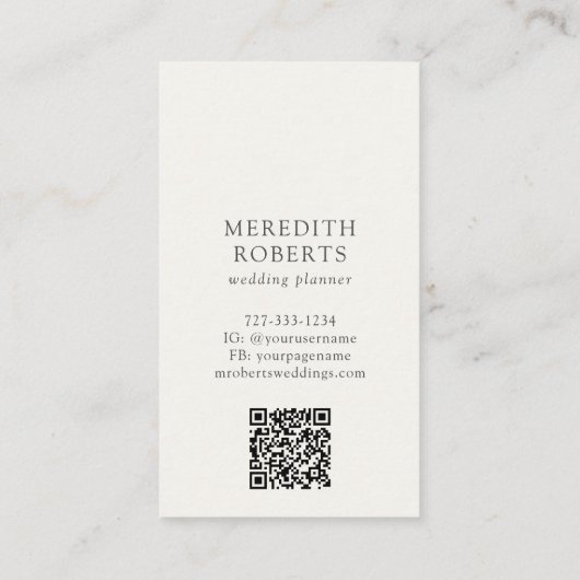 Elegante  Rozen Antiek Wit Visitekaartje (Achterkant)