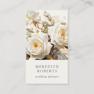 Elegante  Rozen Antiek Wit Visitekaartje