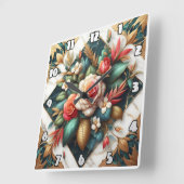 Elegante Rozen arrangement met bladaccenten Vierkante Klok (Hoek)