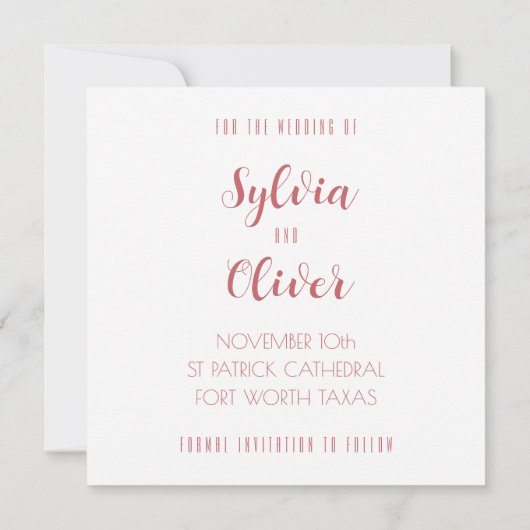 Elegante Rozen Bewaar de datum Sjabloon (Achterkant)