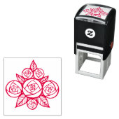 Elegante Rozen Bladeren Bloemboeket Zelfinktende Stempel (In situ)