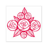 Elegante Rozen Bladeren Bloemboeket  Zelfinktende Stempel (Design)