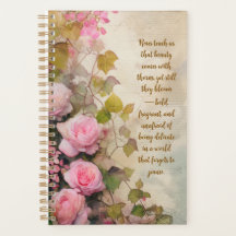 Elegante Rozen Bloem Planner – Romantisch Botanisc