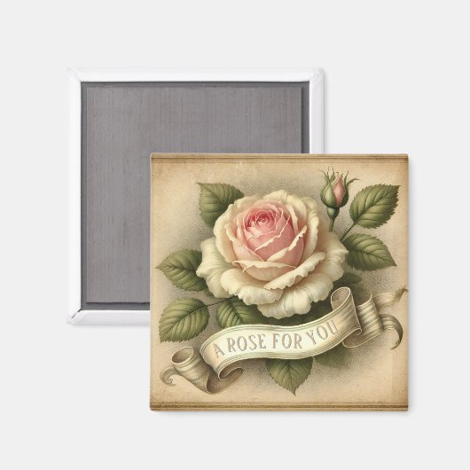 Elegante Rozen Bloemen "Een ROOS VOOR JOU" Magneet (Voorkant / Achterkant)