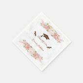 Elegante Rozen Bloemen Gepersonaliseerd Afstuderen Servet (Hoek)