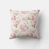 Elegante Rozen Bloemen Patroon Monogram Kussen (Achterkant)