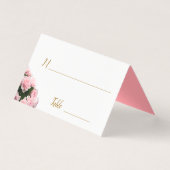 Elegante Rozen Bloemen Trouwtafel Place Card Kaart (Voorkant)