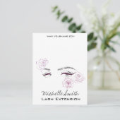 Elegante Rozen Bloemen Waterverf Schoonheidssalon Briefkaart (Staand voorkant)