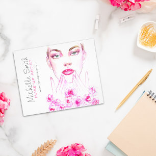 Elegante Rozen Bloemen Waterverf Schoonheidssalon Flyer