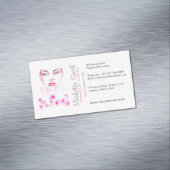 Elegante Rozen Bloemen Waterverf Schoonheidssalon Magnetisch Visitekaartje (Voorbeeld)