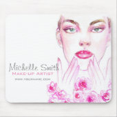 Elegante Rozen Bloemen Waterverf Schoonheidssalon Muismat (Voorkant)