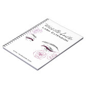 Elegante Rozen Bloemen Waterverf Schoonheidssalon Notitieboek (Linkerzijde)