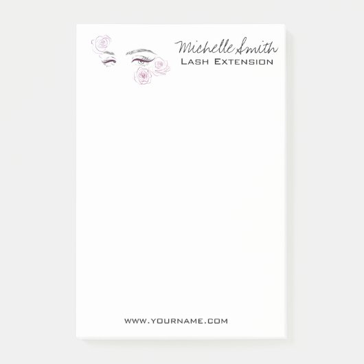 Elegante Rozen Bloemen Waterverf Schoonheidssalon Post-it® Notes (Voorkant)