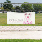 Elegante Rozen Bloemen Waterverf Schoonheidssalon Spandoek (Insitu)