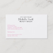 Elegante Rozen Bloemen Waterverf Schoonheidssalon Visitekaartje (Achterkant)