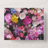 Elegante Rozen Bloemen Zomer Bloemen Huwelijk All In One Uitnodiging (Achterkant)