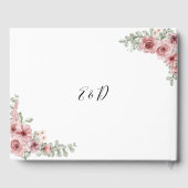 Elegante Rozen Bloemendecoratie Bruiloft Gastenboek (Achterkant)