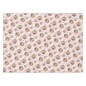 Elegante  Rozen Bloemenpatroon op Roze Tafelkleed (Voorkant (Horizontaal))