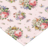 Elegante  Rozen Bloemenpatroon op Roze Tafelkleed (Gekanteld)
