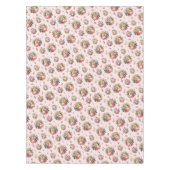 Elegante  Rozen Bloemenpatroon op Roze Tafelkleed (Voorkant)