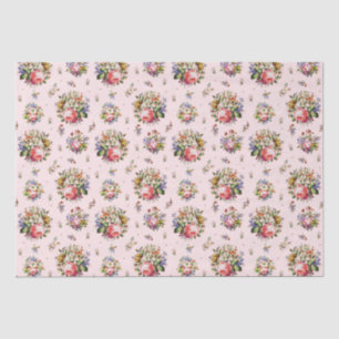 Elegante  Rozen Bloemenpatroon op Roze Tissuepapier