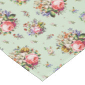 Elegante  Rozen Bloemenpatroon op Sage Tafelkleed (Gekanteld)