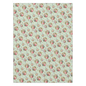 Elegante  Rozen Bloemenpatroon op Sage Tafelkleed (Voorkant)