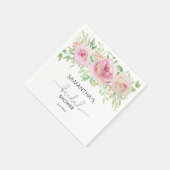 Elegante rozen bloemige bruiloftsborrel servet (Hoek)