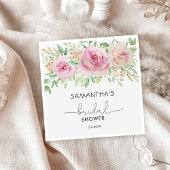 Elegante rozen bloemige bruiloftsborrel servet