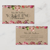 Elegante Rozen Bloemige Professionele Trouwplanner Visitekaartje (Voorkant / Achterkant)