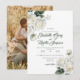 Elegante Rozen Bloemige Trouwdag Kaart