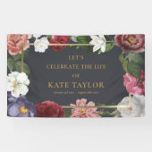 Elegante Rozen Bloemstuk Rou- en Herdenkingsdienst Spandoek (Horizontaal)