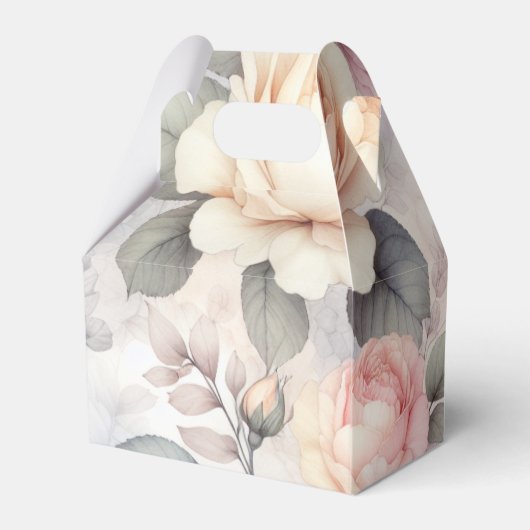 Elegante Rozen bloesems Bedankdoosjes (Achterkant)