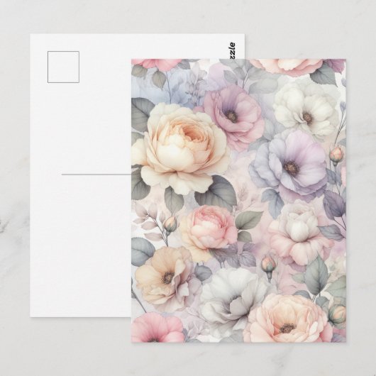 Elegante Rozen bloesems Briefkaart (Voorkant / Achterkant)