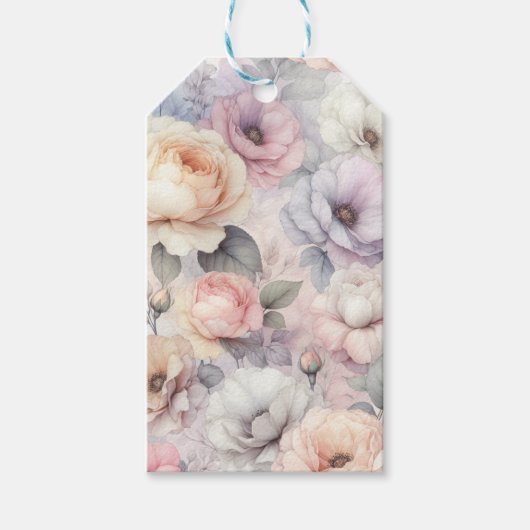 Elegante Rozen bloesems Cadeaulabel (Voorkant)