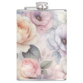 Elegante Rozen bloesems Heupfles (Voorkant)