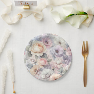 Elegante Rozen bloesems Papieren Bordje