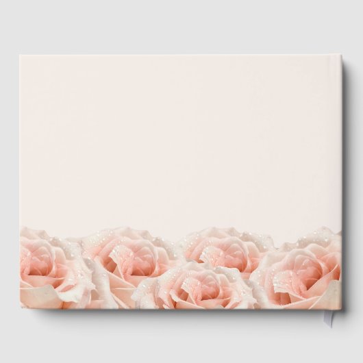 Elegante Rozen Blush Champagne Bruiloft Gastenboek (Achterkant)