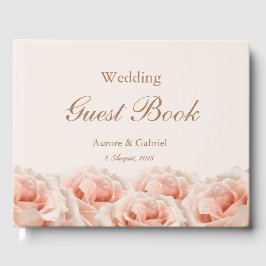 Elegante Rozen Blush Champagne Bruiloft Gastenboek
