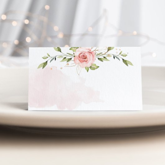 Elegante rozen blush roze baby shower Plaats kaart