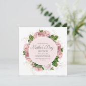 Elegante Rozen Blush Roze Bloem Wit Moederdag Kaart (Staand voorkant)