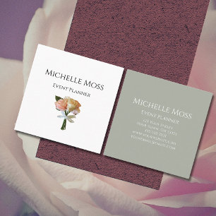 Elegante Rozen Boho Botanical Blush Professional Vierkante Visitekaartje