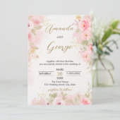 Elegante Rozen botanische bruiloft Kaart (Staand voorkant)