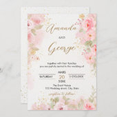 Elegante Rozen botanische bruiloft Kaart (Voorkant / Achterkant)