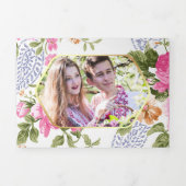 Elegante Rozen Botanische Tuin 3 in 1 bruiloft Drieluik Uitnodiging (Cover)