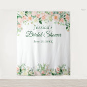 Elegante Rozen Bruidsfeest Fotohokje Achtergrond Wandkleed (Voorkant)