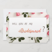 Elegante Rozen Bruidsmeisje Kaart (Voorkant)